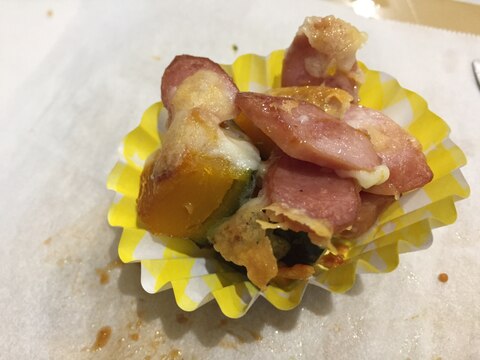 お弁当に！かぼちゃとウィンナーのチーズ焼き